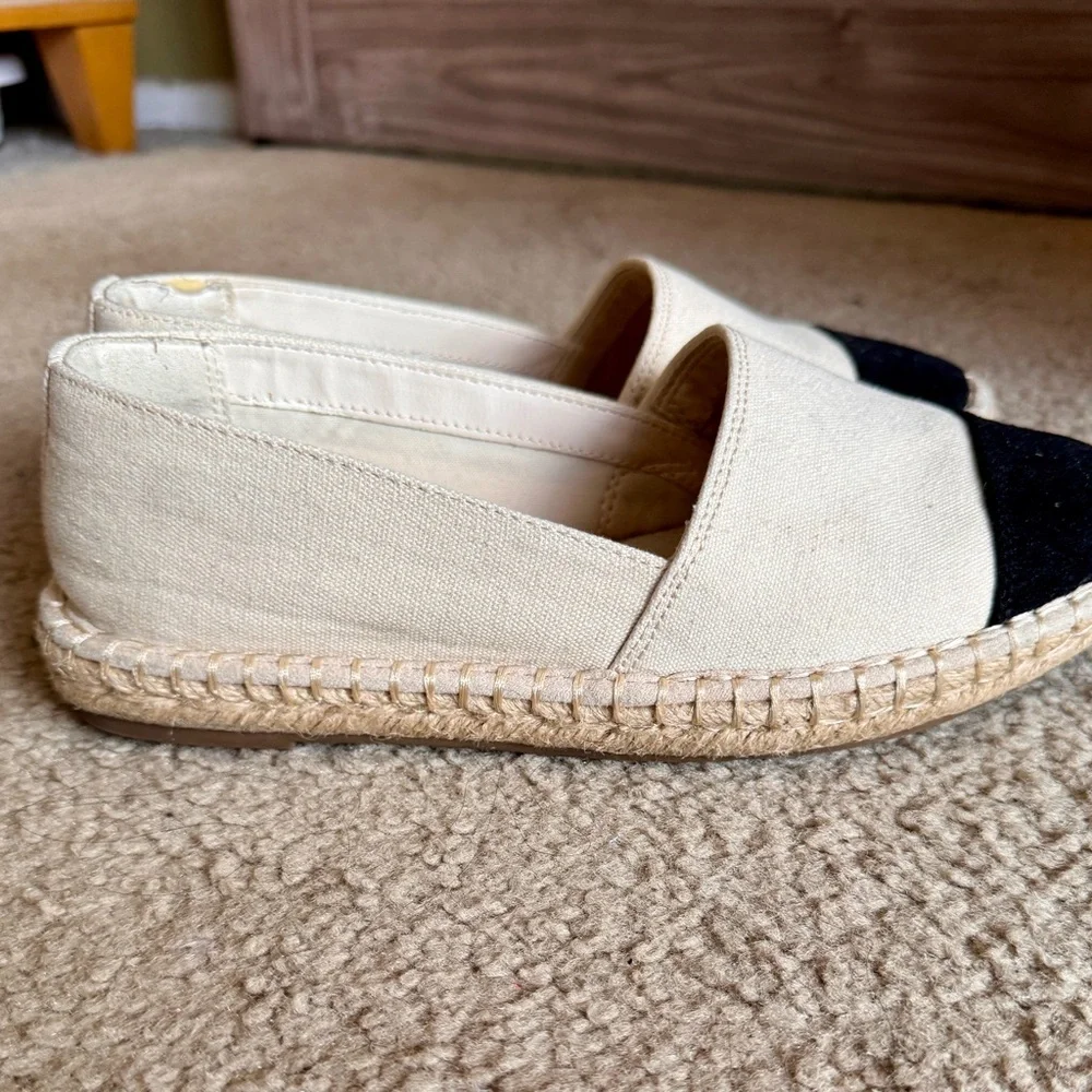 Target's  Women's A New Day cream colored black tip espadrilles